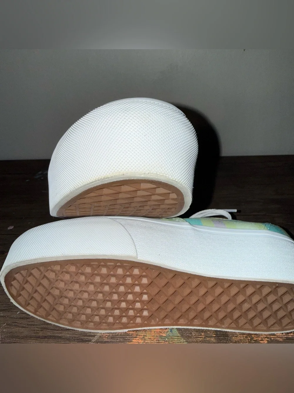 Vans Pastel Checkerboard Platform Sneakers in Mint, Lavender&Aqua Women’s Size 6